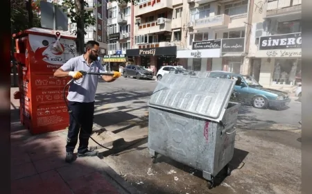 Şehzadeler Belediye Başkanı Hakan Şimşek: “Konteyner yıkama ve dezenfekte işlemlerimiz yaz boyunca kesintisiz devam edecek”