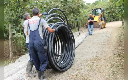 Giresun Belediyesi Kayadibi Mahallesi’ne 1000 Metre Yeni İçme Suyu Hattı Döşüyor