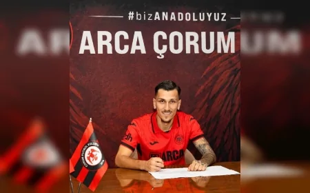 Arca Çorum FK, Yunan Milli Futbolcu Alexandros Kyziridis ile 3+1 Yıllık Sözleşme İmzaladı