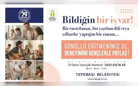 Tepebaşı Belediyesi 29 Ekim Gençlik Merkezi deneyimlerini gençlerle paylaşacak gönüllü eğitmenleri bekliyor