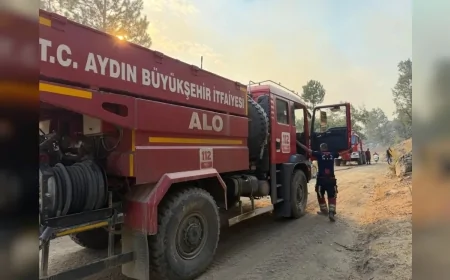 Aydın Büyükşehir Belediyesi Kuyucak’taki orman yangınına tüm birimleriyle müdahale ediyor