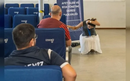 İzmir Büyükşehir Belediyesi İZDENİZ personeline afet ve yangın eğitimi verdi