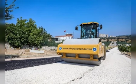 Bursa Büyükşehir Belediyesi Hamitler, Hasköy ve Erdoğanköy mezarlıklarının yollarını yeniliyor