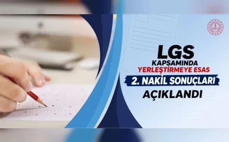 LGS kapsamında yerleştirmeye esas ikinci nakil sonuçları açıklandı, yerleştirme süreci 28 Ağustos’ta tamamlanacak