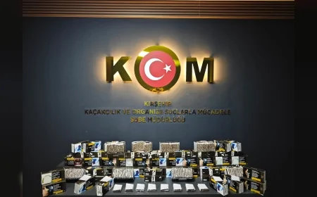 Kırşehir İl Emniyet Müdürlüğü operasyonunda 15 bin 80 doldurulmuş makaron ele geçirildi