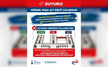 İzmir Büyükşehir Belediyesi Halkapınar İstasyonu’nda Mürselpaşa çalışmaları nedeniyle geçici düzenlemeye gidiyor