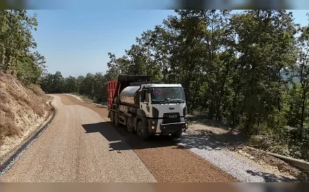 İnegöl’de 6 kırsal mahalleyi birbirine bağlayan yaklaşık 18 kilometrelik yol yenileniyor