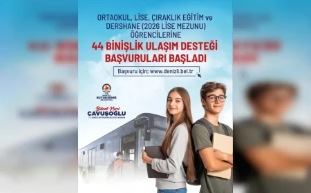 Denizli Büyükşehir’in öğrencilere aylık 44 binişlik ulaşım desteği için başvurular başladı