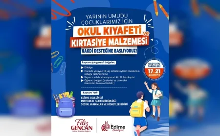 Edirne Belediyesi eğitim desteğinde başvurular 21 Ağustos Cuma günü sona erecek