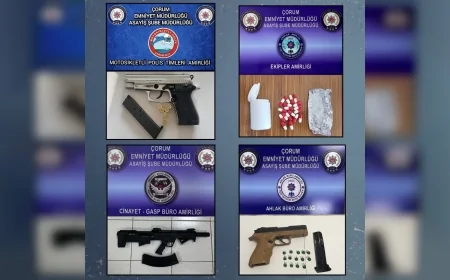 ÇORUM’DA ASAYİŞ UYGULAMASI: 2 BİN 957 ŞAHIS SORGULANDI, UYUŞTURUCU VE SİLAHLAR ELE GEÇİRİLDİ