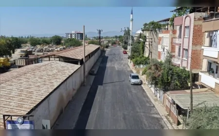 Salihli’de Park Caddesi’nin ilk etap asfalt çalışmaları tamamlandı, Keli Mahallesi’nde çalışmalar sürüyor