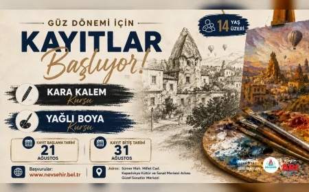 Nevşehir Belediyesi Güzel Sanatlar Merkezi’nde güz dönemi sanat kursları başlıyor