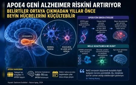 Alzheimer riskini artıran APOE4 geni belirtilerden yıllar önce beyin hücrelerini küçültebilir