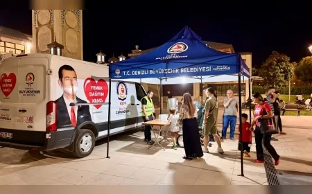 Denizli Büyükşehir Belediyesi Mevlid Kandili’nde Camilerde Vatandaşlara Limonata ve Su İkram Etti