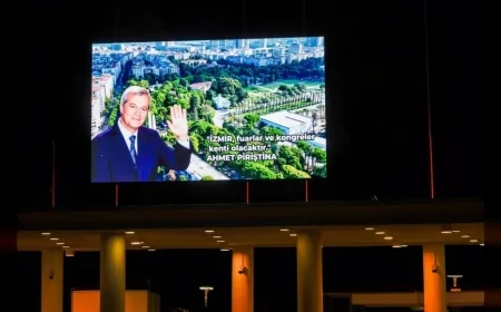 Kültürpark’ta Ahmet Piriştina’nın İzmir vizyonunu yaşatan afiş LED ekranla yenilendi