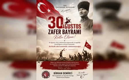 Hitit Gazeteciler ve Yayıncılar Derneği Başkanı Birkan Demirci: “30 Ağustos Zafer Bayramımız kutlu olsun”