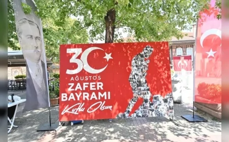 Bursa’da Bursalıların fotoğraflarıyla Atatürk portresi oluşturuldu, Zafer Bayramı’nın birlik ruhu meydana taşındı