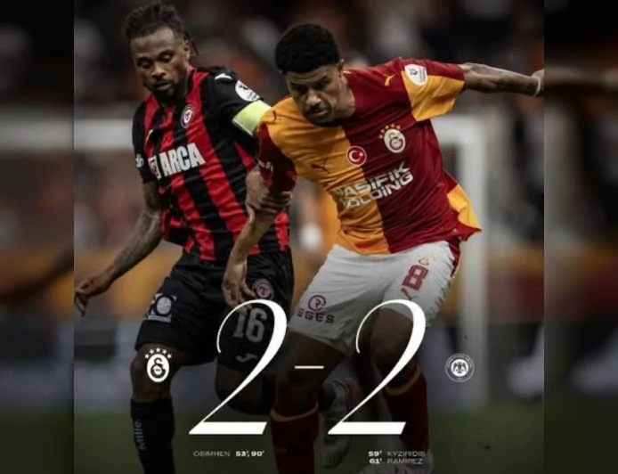 Galatasaray, 10 kişi kalan Arca Çorum FK karşısında son dakikada Osimhen ile beraberliği kurtardı