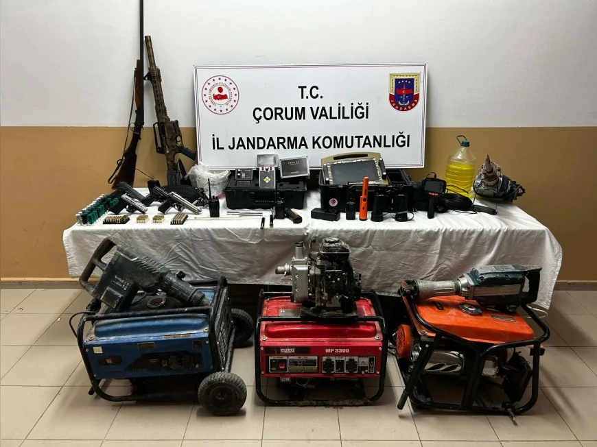 Çorum'da define amacıyla kaçak kazı yapan 5 şüpheli operasyonla yakalandı, tamamı tutuklandı