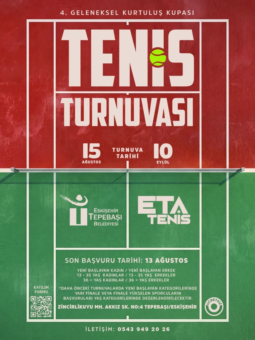Tepebaşı’nda 4’üncü Geleneksel Kurtuluş Kupası Tenis Turnuvası İçin Başvurular Başladı