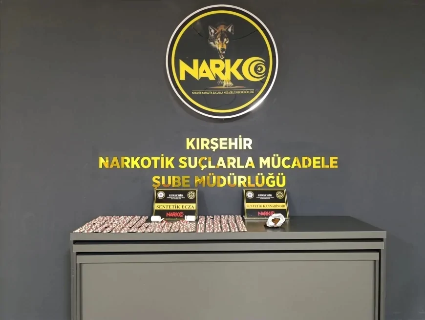Kırşehir İl Emniyet Müdürlüğünün narkotik operasyonunda 978 sentetik ecza hapı ele geçirildi