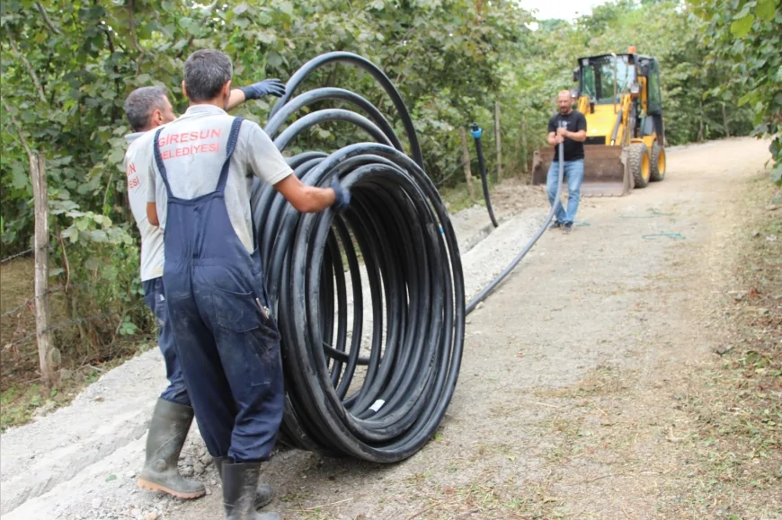 Giresun Belediyesi Kayadibi Mahallesi’ne 1000 Metre Yeni İçme Suyu Hattı Döşüyor