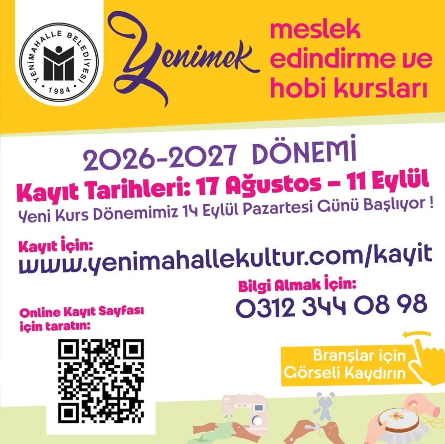 Yenimahalle Belediye Başkanı Fethi Yaşar: “YENİMEK sadece hobi kursları değil aynı zamanda meslek edindirme kurslarıdır”