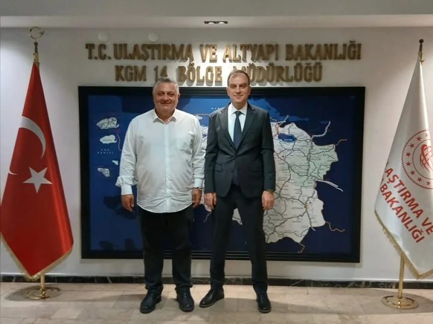 Yalova Belediye Başkanı Mehmet Gürel, Karayolları 14. Bölge Müdürü Yusuf Güneş ile ulaşım çalışmalarını değerlendirdi