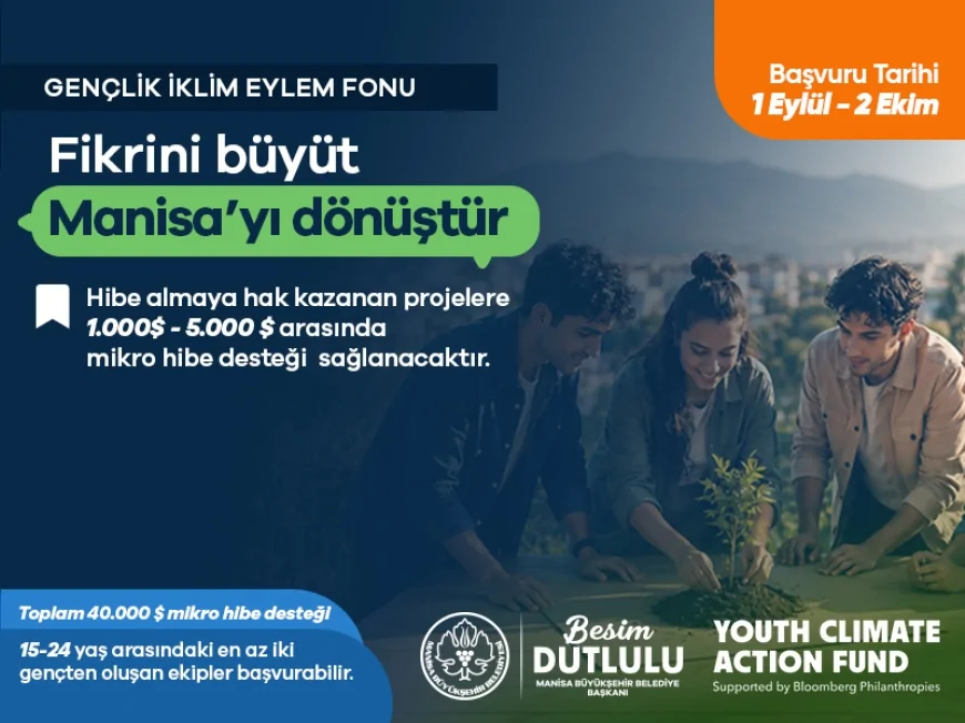 Manisa Büyükşehir Belediyesi Gençlerin Çevre Projelerine 50 Bin Dolarlık Uluslararası Hibe Sağlayacak