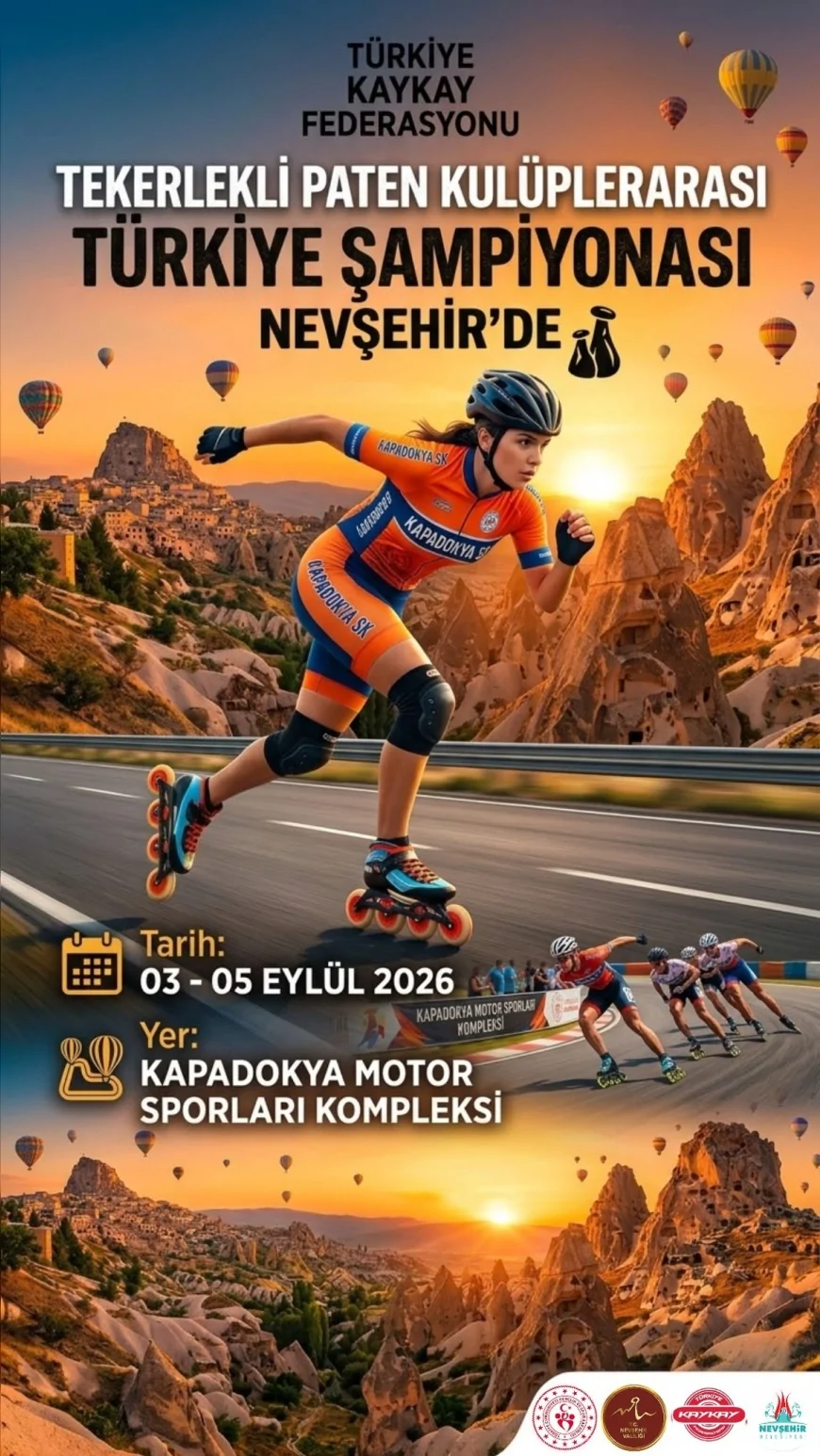 Nevşehir, Tekerlekli Paten Kulüplerarası Türkiye Şampiyonası’na Ev Sahipliği Yapacak