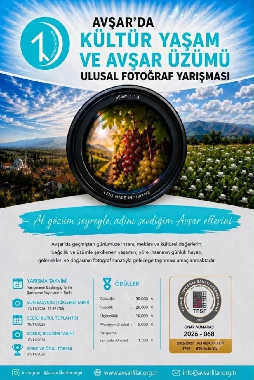 Denizli Acıpayam’da Coğrafi İşaretli Avşar Üzümü 800 Yıllık Mirası Ulusal Fotoğraf Yarışmasıyla Geleceğe Taşıyor