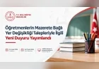 Mazerete bağlı iller arası öğretmen yer değişikliği için yeni duyuru yayımlandı