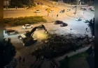 Etimesgut Ahi Mesut Bulvarı’nda yol çalışması sürerken 11 çam ağacı daha kesildi