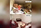 Yunusemre Belediyesi, 14 kamyon çöp çıkarılan Arife Teyze’nin evini temizleyip yeniledi!