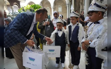 Beylikdüzü Belediyesi’nden sünnet ettirilen çocuklara Eyüp Sultan Camii ve Miniatürk gezisi