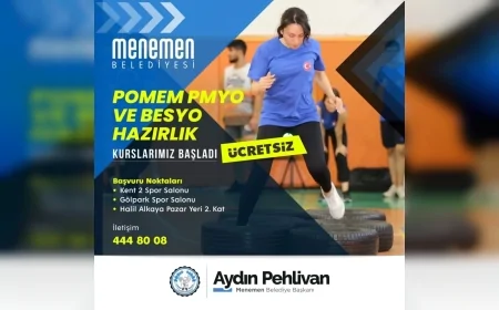 MENEMEN BELEDİYESİNDEN POMEM, PMYO VE BESYO ADAYLARINA ÜCRETSİZ HAZIRLIK KURSU DESTEĞİ