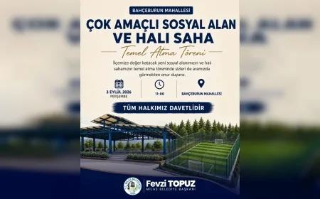 Milas Belediyesi, Bahçeburun Mahallesi’ne Çok Amaçlı Sosyal Alan ve Halı Saha Kazandırıyor