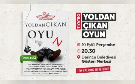 Derince’de tiyatro buluşması: “Yoldan Çıkan Oyun” 10 Eylül’de ücretsiz sahnelenecek