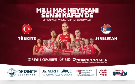 Derince’de Filenin Sultanları’nın Sırbistan yarı finali dev ekranda izlenecek