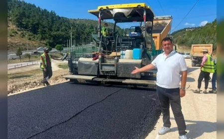 Bursa Büyükşehir Belediyesi, Mudanya Çağrışan’da 1.100 Metrelik Bağlantı Yolunu Yeniliyor