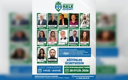 Giresun Belediyesi Halk Akademisi’nde Yeni Dönem 28 Eylül’de Başlıyor, Kayıtlar 7 Eylül’de Açılıyor