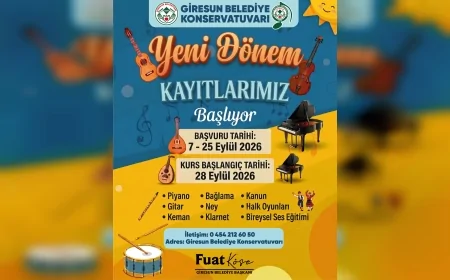 Giresun Belediyesi Konservatuvarında Yeni Eğitim Dönemi İçin Kayıtlar 7 Eylül’de Başlıyor