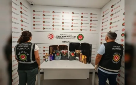 Ticaret Bakanlığı Gümrükler Muhafaza ekiplerinden Antalya Havalimanı’nda 70 milyon 955 bin TL’lik uyuşturucu operasyonu