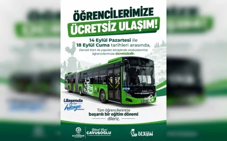 Denizli Büyükşehir Belediyesi otobüsleri eğitim yılının ilk haftasında öğrencilere ücretsiz