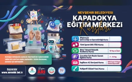 Nevşehir Belediyesi ile Halk Eğitimi Merkezinden 6 farklı alanda ücretsiz sertifikalı kurs