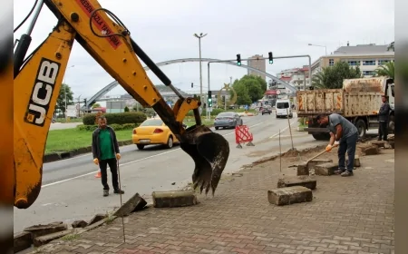 Giresun Belediyesi mahallelerde yol ve kaldırım çalışmalarını sürdürüyor