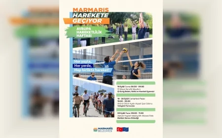 Marmaris’te Avrupa Hareketlilik Haftası Kapsamında Üç Gün Boyunca Spor ve Hareket Etkinlikleri Düzenlenecek