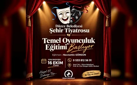 Düzce Belediyesi Şehir Tiyatrosu ücretsiz Temel Oyunculuk Eğitimi için kayıtları başlattı