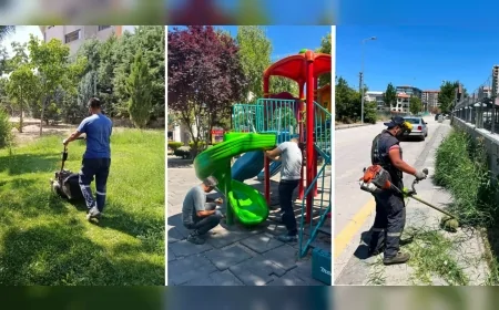 Kahramankazan’da park, yeşil alan ve yol kenarlarında bakım çalışmaları sürüyor