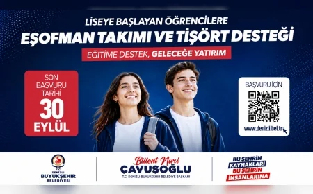 Denizli Büyükşehir Belediyesi 9. sınıf öğrencilerine eşofman ve tişört desteğinde başvuru süresini uzattı